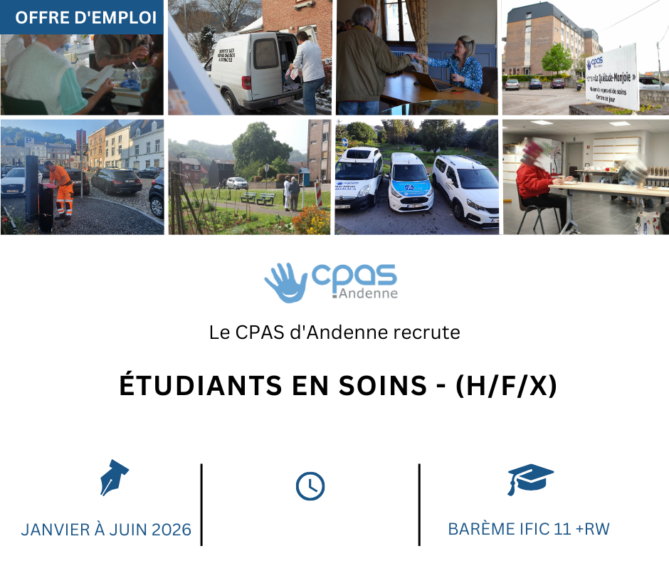 Offre d’emploi – CPAS d’Andenne